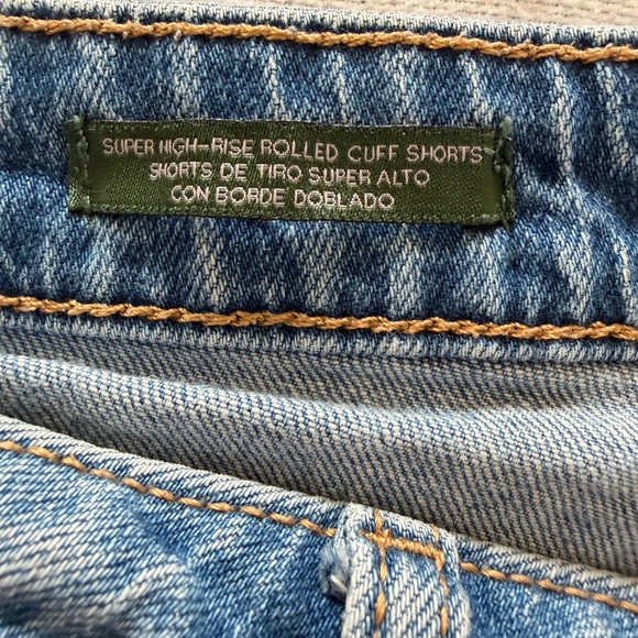 Super-High Rise Rolled Cuff Jean Shorts by Wild Fable Size 8R - Picture 3 of 10